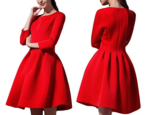 レディース ワンピース きれいめ パーティー お嬢様 大きいサイズ 小さいサイズ 長袖 黒 赤