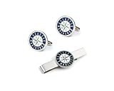 Seattle Mariners Cufflinks and Tie Bar Gift Set