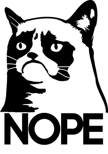 2x Funny Grumpy Cat NOPE Vinyl Decal Car Window Stickers 4