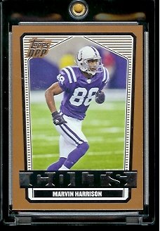 2007 Topps Draft Picks & Prospects #35 Marvin Harrison Indianapolis Colts Football Card - Mint Condition - In Protective Display Case!