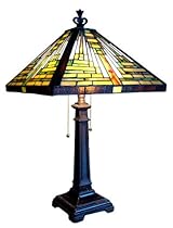 Big Sale Chloe Lighting CH20008G-TL2 Tiffany-Style Mission 2-Light Table Lamp with 14-Inch Shade