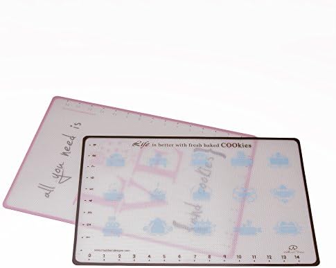 Maddie M Designs Non-Stick Silicone Baking Mat, Set of 2 (2 x 16.5"x11")