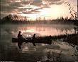 Sunset Fisherman Dog Boat Fishing River Print POSTER - 13x19