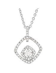 14K White Gold Diamond Necklace - 0.33 Ct. -- LIFETIME WARRANTY