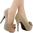 Nydia13 Ruffled High Heel Pump TAUPE