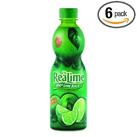 Realime 100% Lime Juice, 15-Ounce Bottles (Pack of 6)