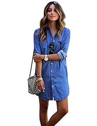 Denim Long Sleeves 2015  Shirt  Dress