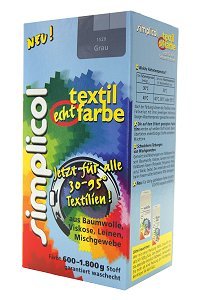 Simplicol Textil-Echtfarbe, flüssig, für alle 30-95 Grad Textilien Grau