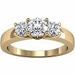 14K Yellow Gold Diamond Three-Stone Engagement Ring - 1.00 Ct.