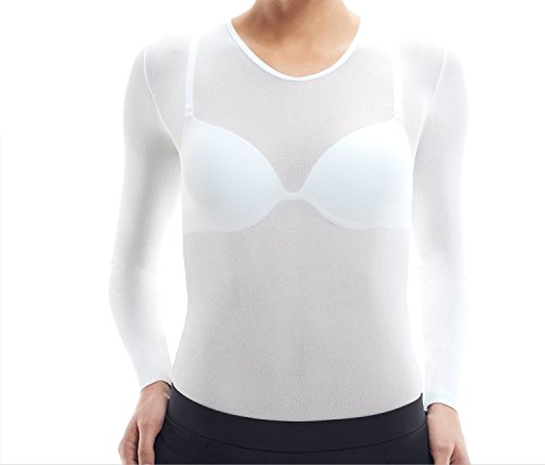 Lupo Second Skin Womens Long Sleeve Sheer Top With Microfiber