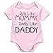Baby Girls Short Sleeve Cute Like Mommy Smelly Like Daddy Bodysuit (70(0-6M), Pink)