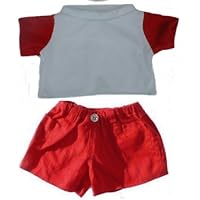 Red Ringer T-shirt w/ Shorts Clothes for 14 - 18 Stuffed Animals and Dolls