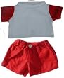 Red Ringer T-shirt w/ Shorts Clothes for 14" - 18" Stuffed Animals and Dolls