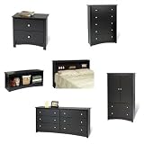 Black Sonoma Bookcase Headboard Bedroom Set Size: Double/Queen