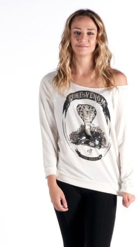 Women's Angry Blossom Pure Venom Boat Neck Pull Over Ivory XL