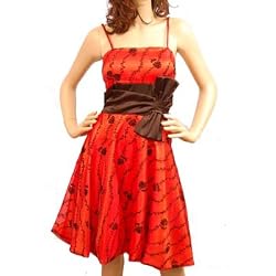 Floral Bow Dress Cocktail Gown Prom Holiday Bridesmaid Junior Missy Size