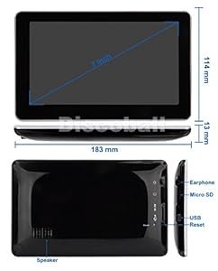 Discoball 7 Inch Car Touch Screen GPS Navigation System Video MP3 MP4 SAT NAV 8GB FM UK EU Map in stock