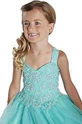Girls Organza Applique Beaded Lace Sweetheart   Ball Gown Flower-Girl Dress 