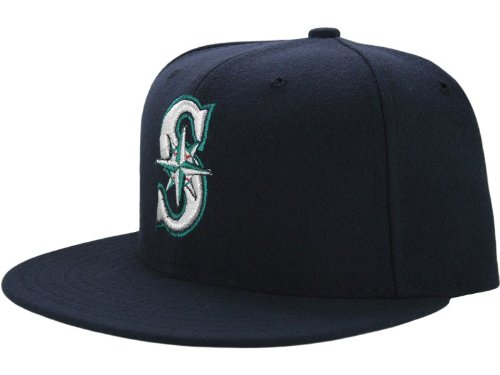 Seattle Mariners MLB 59Fifty GAME Fitted Cap by New Era (Navy-Silver) Seattle Mariners MLB 59Fifty GAME Fitted Cap by New Era (Navy-Silver)