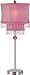 Sandy Polished Steel Table Lamp With Pink Fabric Shade