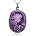 Soulbreezecollection Purple Cameo Pendant Necklace Charm Fashion Jewelry for Women