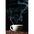 Coffee Beans and White Hot Cup of Drink - 72"H x 48"W - Peel and Stick Wall Decal by Wallmonkeys Best Price
