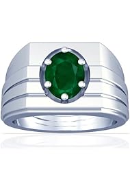 Platinum Oval Cut Emerald Solitaire Ring