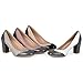 Brinley Co. Womens Round Toe Classic Two-tone Chunky Heel Pumps