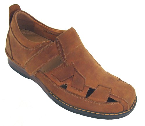 TOTO - V3250 - 2.8 Inches Taller - Height Increasing Elevator Shoes (Brown Nubuck Fisherman Sandals)