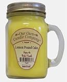 13oz LEMON POUND CAKE Scented Jar Candle (Our Own Candle Company Brand) Made in USA - 100 hr burn time