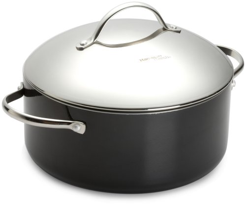 Hamilton Beach 92711 Nonstick Gourmet Pro 5 Quart Covered Dutch Oven, Black