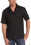 Cubavera Men's Short Sleeve Point Collar with Embroidery Shirt