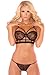 Pink Lipstick Women's 2pc Floral Lace Bra & G-String Set