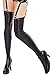 Darque Womens Black Wet Rubber Look Thigh High Stockings