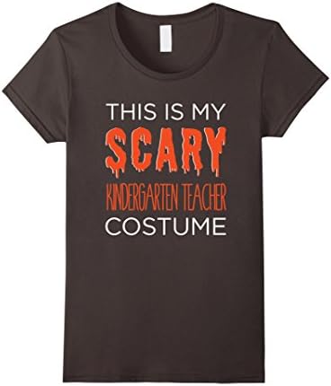 Women's My SCARY Kinder Teacher Costume Fun School Halloween Tee Medium Asphalt