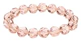 Pink 12mm Faceted Round Crystal AB Glass Stretch Bracelet, 7.5