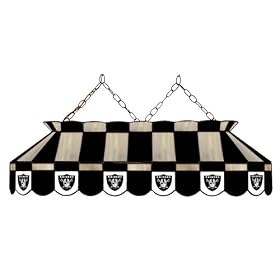 Imperial Oakland Raiders Licensed 40-Inch Rectangular Stained Glass Billiard Table Light