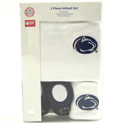 Buy PENN STATE NITTANY LIONS ONESIE BIB BOOTIE BABY GIFT SET 0-3 MOS by Pine