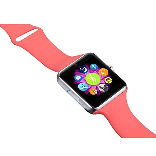 Smart Wrist Watch, Geekercity® Q7S Bluetooth Smart Wrist Watch with Remote Camera SMS Music Player Remote Notification for Android Samsung Motorola LG HTC Sony Smart Phone (Red)