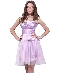 A-line Cocktail Knee Length Short Satin/Tulle Sweetheart Natural   Waistline Beaded Lace  Dress