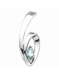 14K White Gold Marquise Cut Sky Blue Topaz Pendant -- LIFETIME WARRANTY