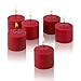 Light In The Dark Red Votive Candles - Box of 12 Unscented Candles - 10 Hour Burn Time - Candles for Weddings, Parties, Spas and Decorations