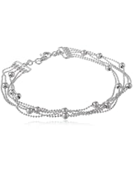 Sterling Silver Multi-Chain with Bead Bracelet, 7.25"