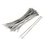 uxcell　 PVCカバー　ステンレスケーブルタイ　ワイヤストラップ　100個 4.6x350mm