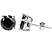 Black Round Cz Stud Earrings on 925 Sterling Silver Sizes 4mm-8mm