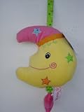 9 Inches Plush Baby Pink Pull String Musical Hanging Moon Crib Stroller Toy