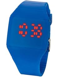 Unisex Touch Digital Red Led Silicone Sports Wrist Watch Watch Sapphire Blue