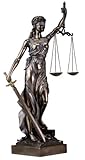 IMAGE OF LADY JUSTICE STATUE Bronze Powder Cast Sculpture 18