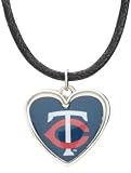 MLB Minnesota Twins Crystal Heart Reversible Necklace