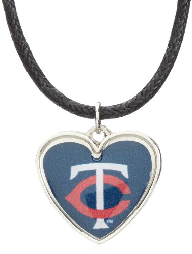 MLB Minnesota Twins Crystal Heart Reversible Necklace